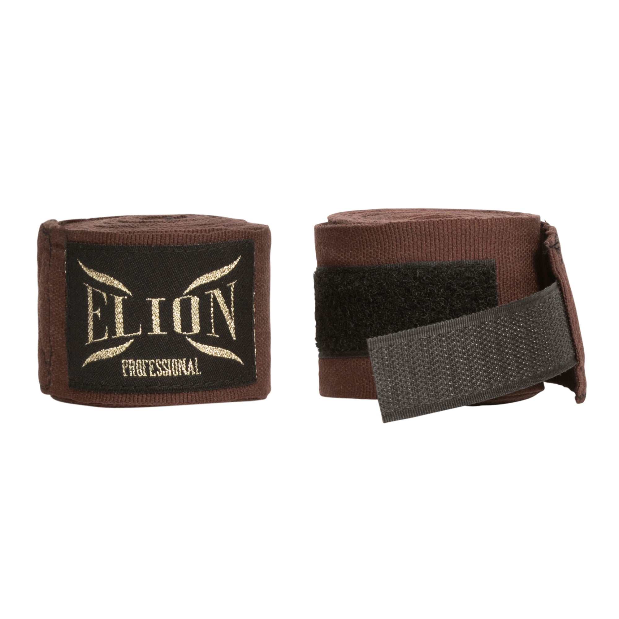 Attache pouce et fermeture velcro des bandes ELION marron