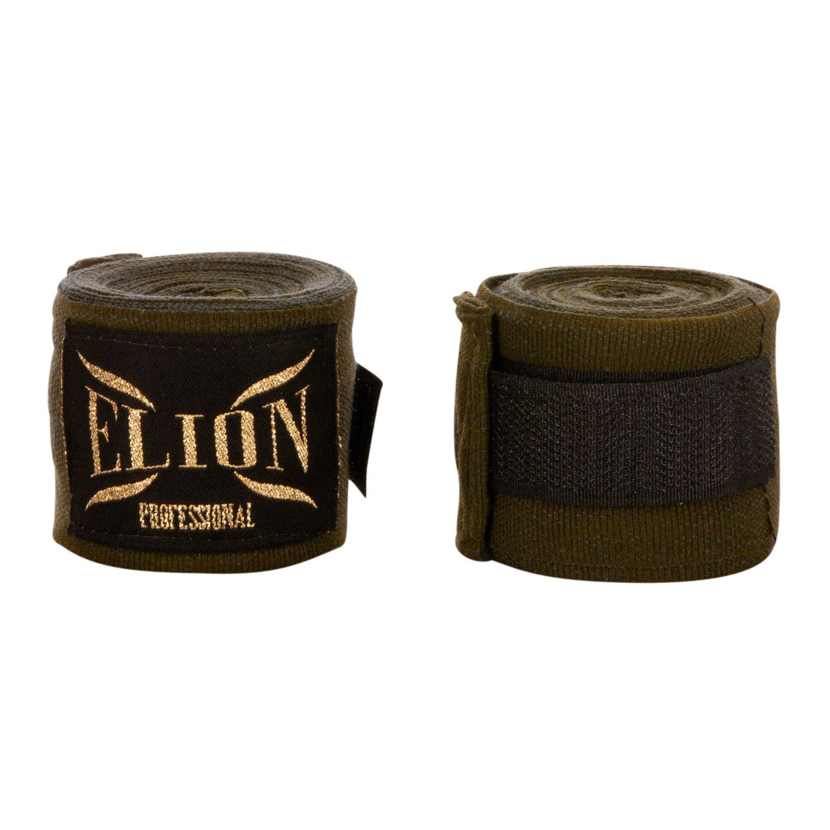 Bandes de boxe Elion 4,5 m kaki uni, coton-lycra