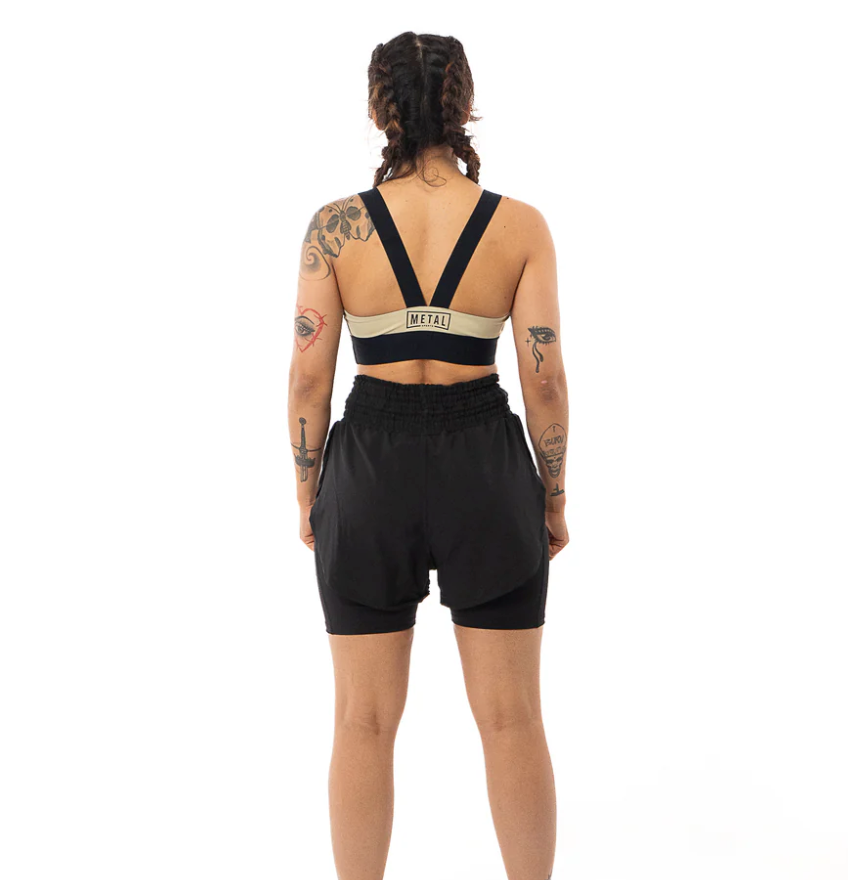 Brassière de sport élastique Femme Metal Boxe