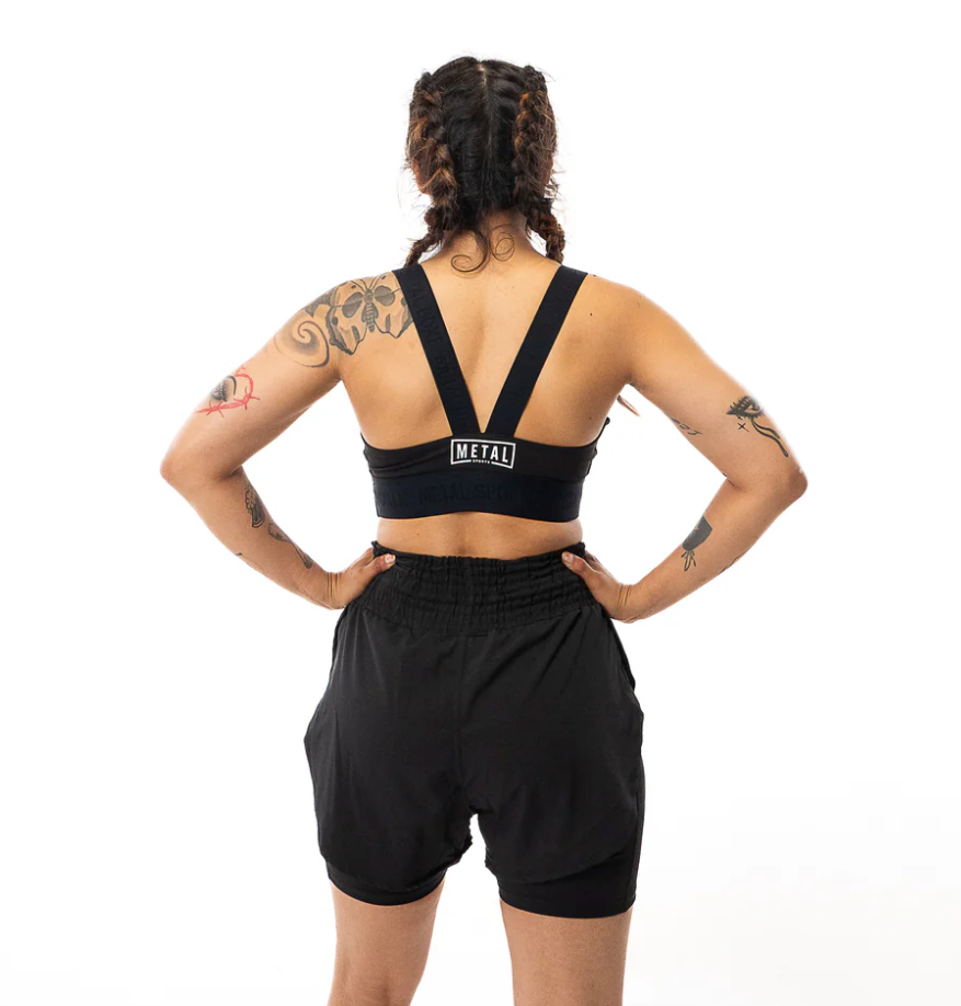 Brassière de sport élastique Femme Metal Boxe