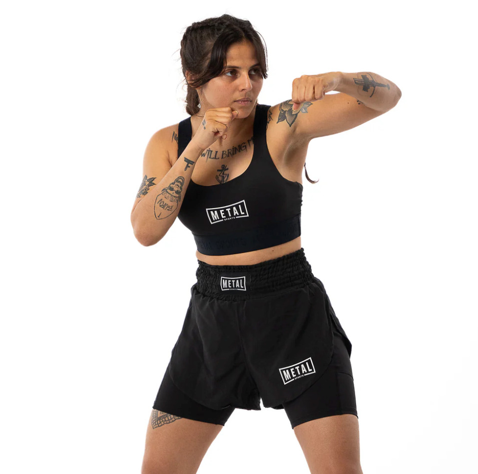 Brassière de sport élastique Femme Metal Boxe