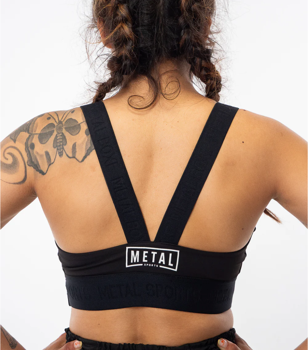 Brassière de sport élastique Femme Metal Boxe