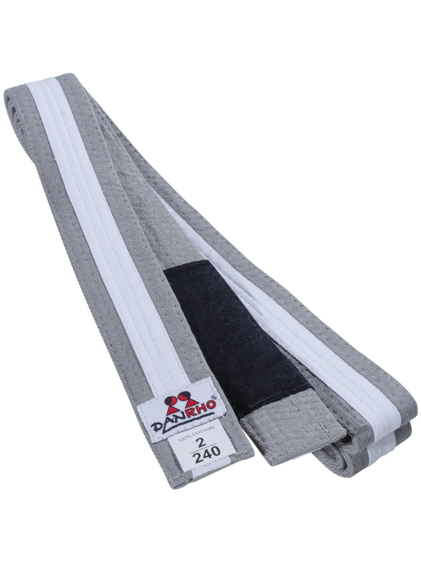 Ceinture de JJB (Jiu Jitsu Brésilien) Enfant Bicolore Danrho Gris Blanc