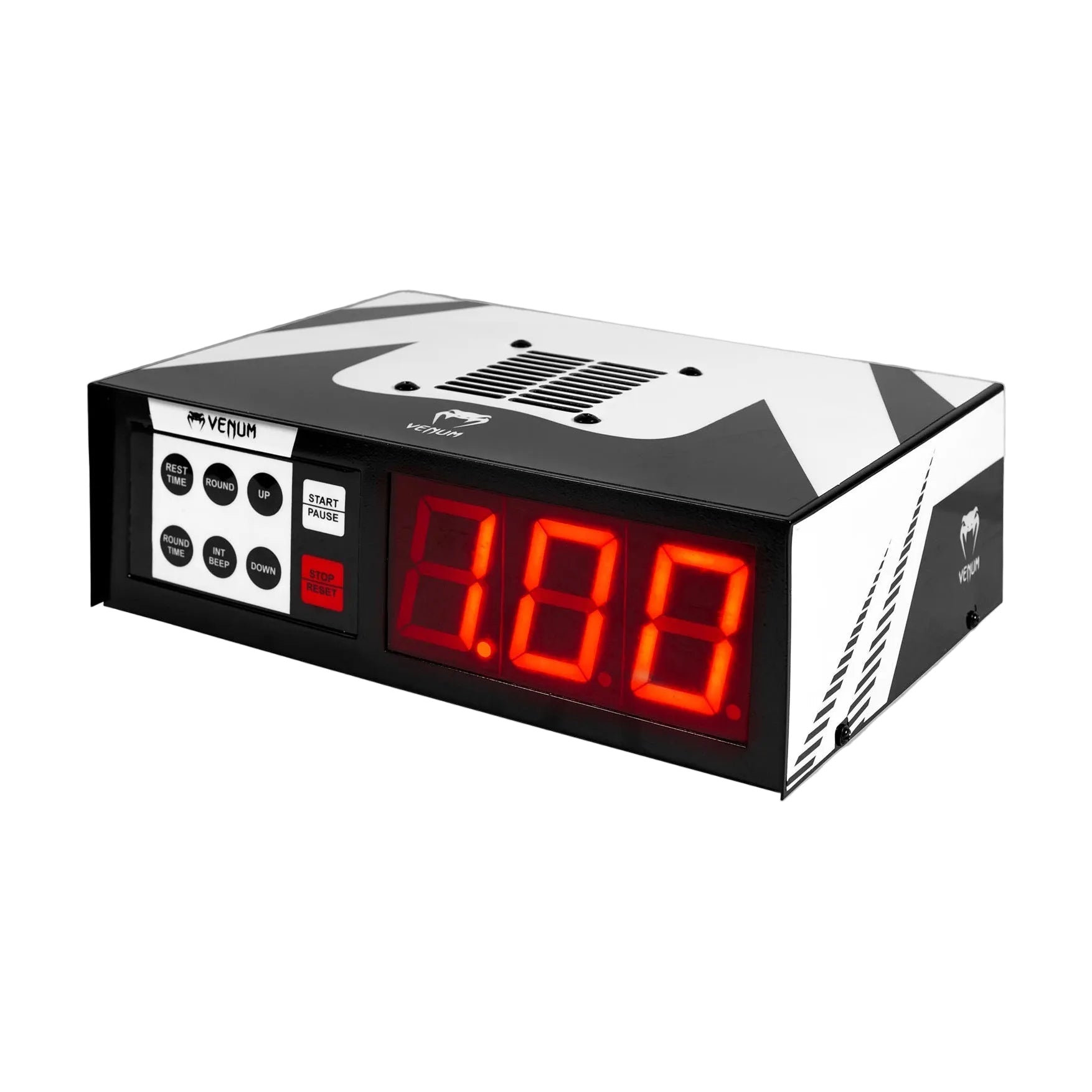 Minuteur de boxe Venum noir et blanc avec écran LED rouge pour entraînement précis