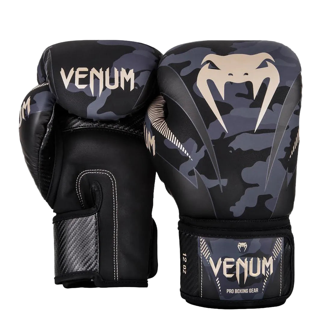 Gants de boxe Venum Impact Camo/Beige, vue de profil