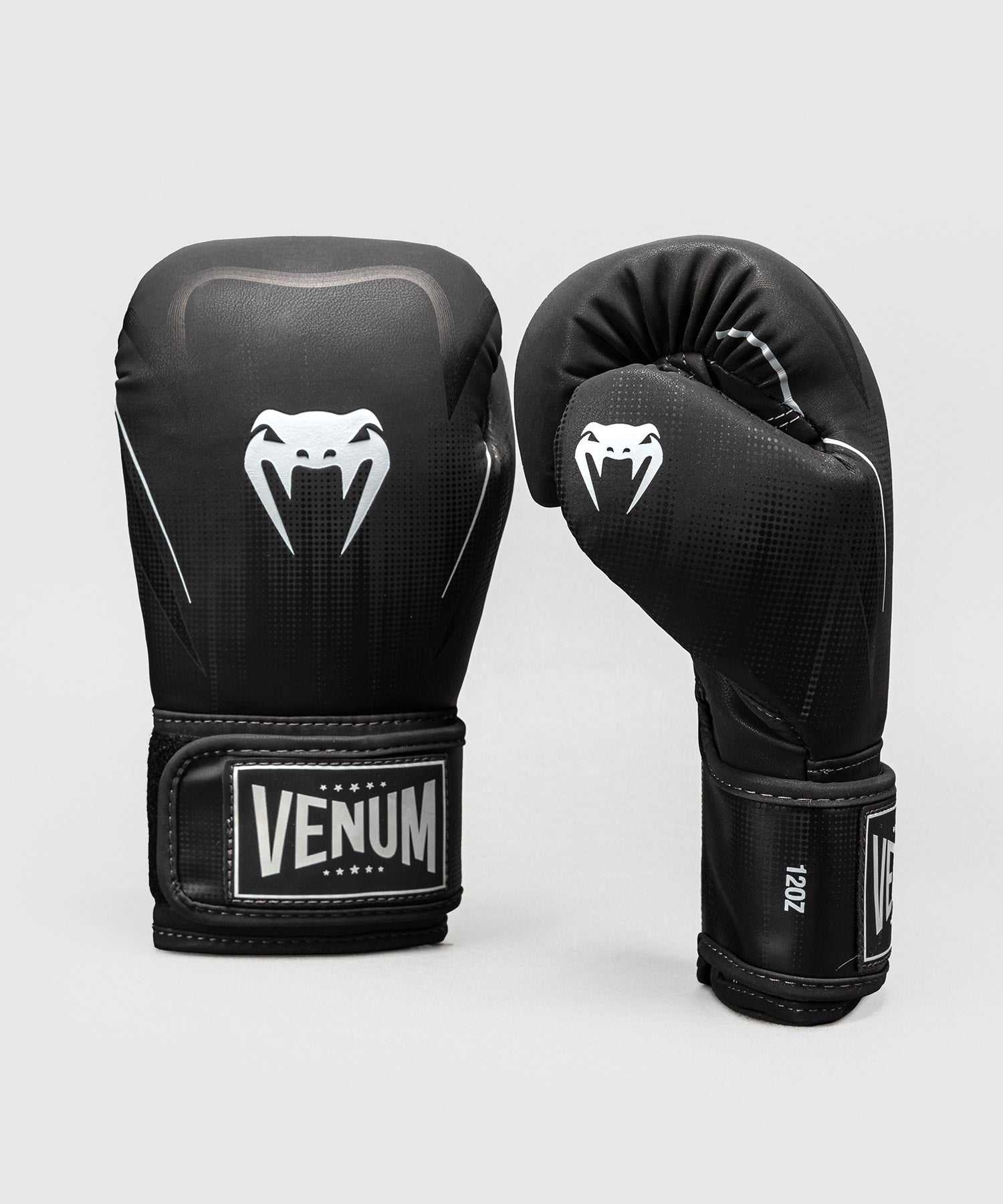 Gants de boxe Venum Stealth noir et blanc en cuir Skintex avec mousse multi-densité et ventilation micro-perforée pour entraînement régulier