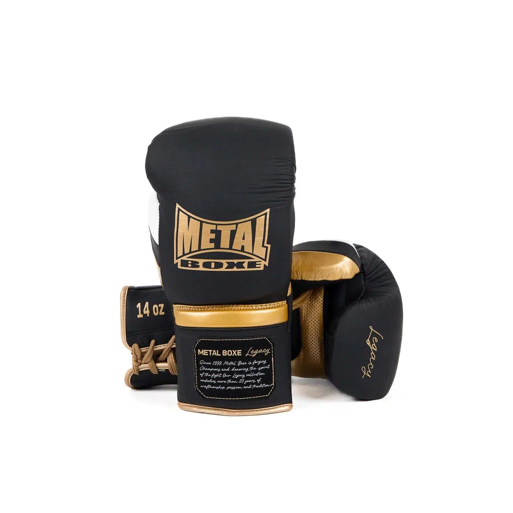 Gants de boxe Metal Boxe Legacy Sparring à lacets noirs