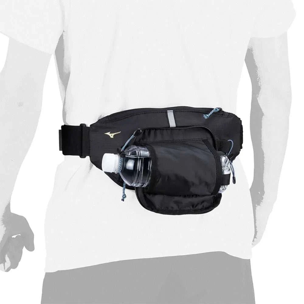 Ceinture sportive Mizuno noire, bande réfléchissante