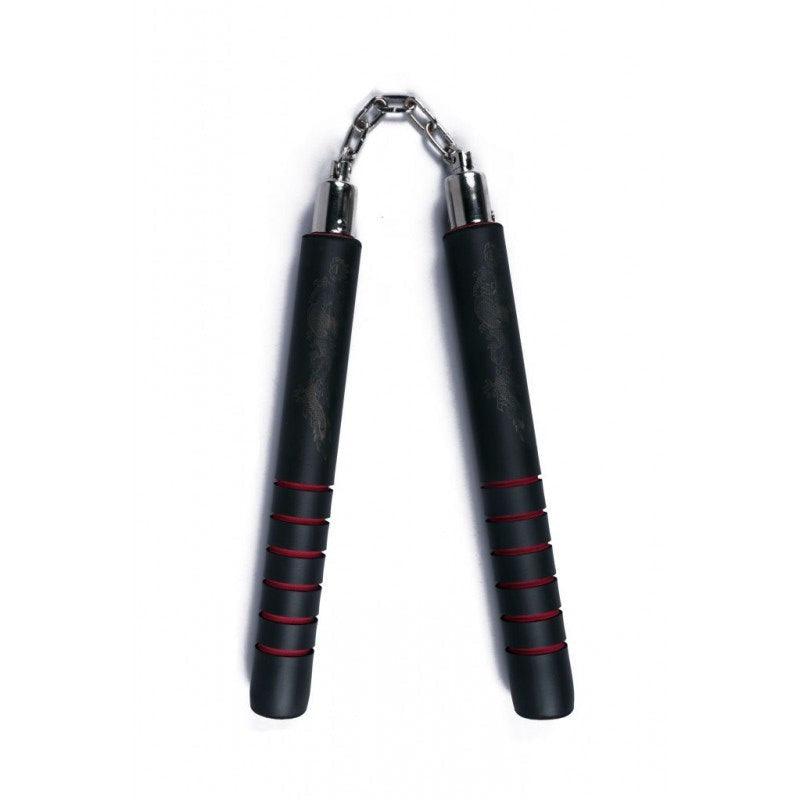 Nunchaku mousse chaîne noir strié Dragon Noris