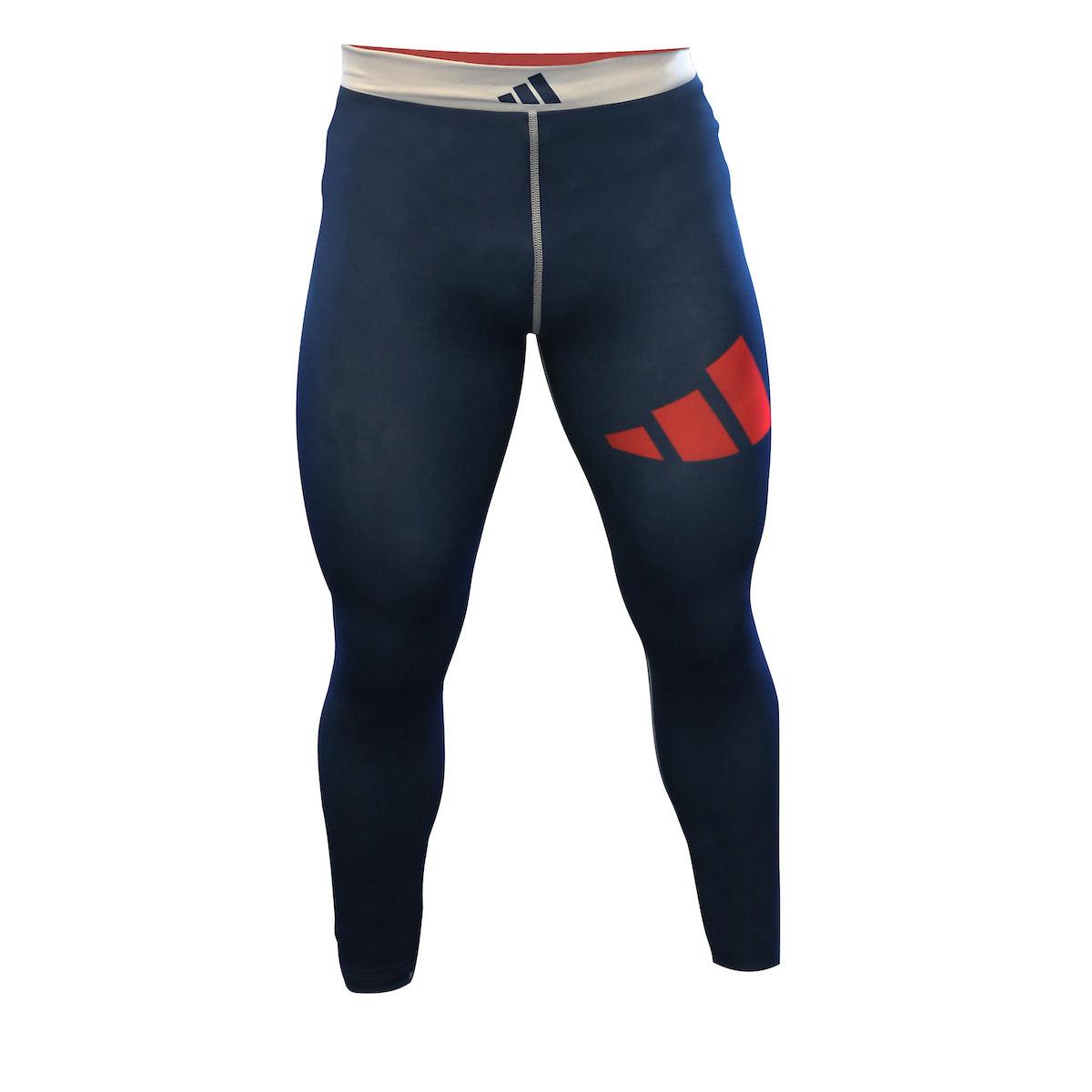 Pantalon de compression Adidas - Bleu/Blanc/Rouge ADICSP01 - Boutique des Arts Martiaux