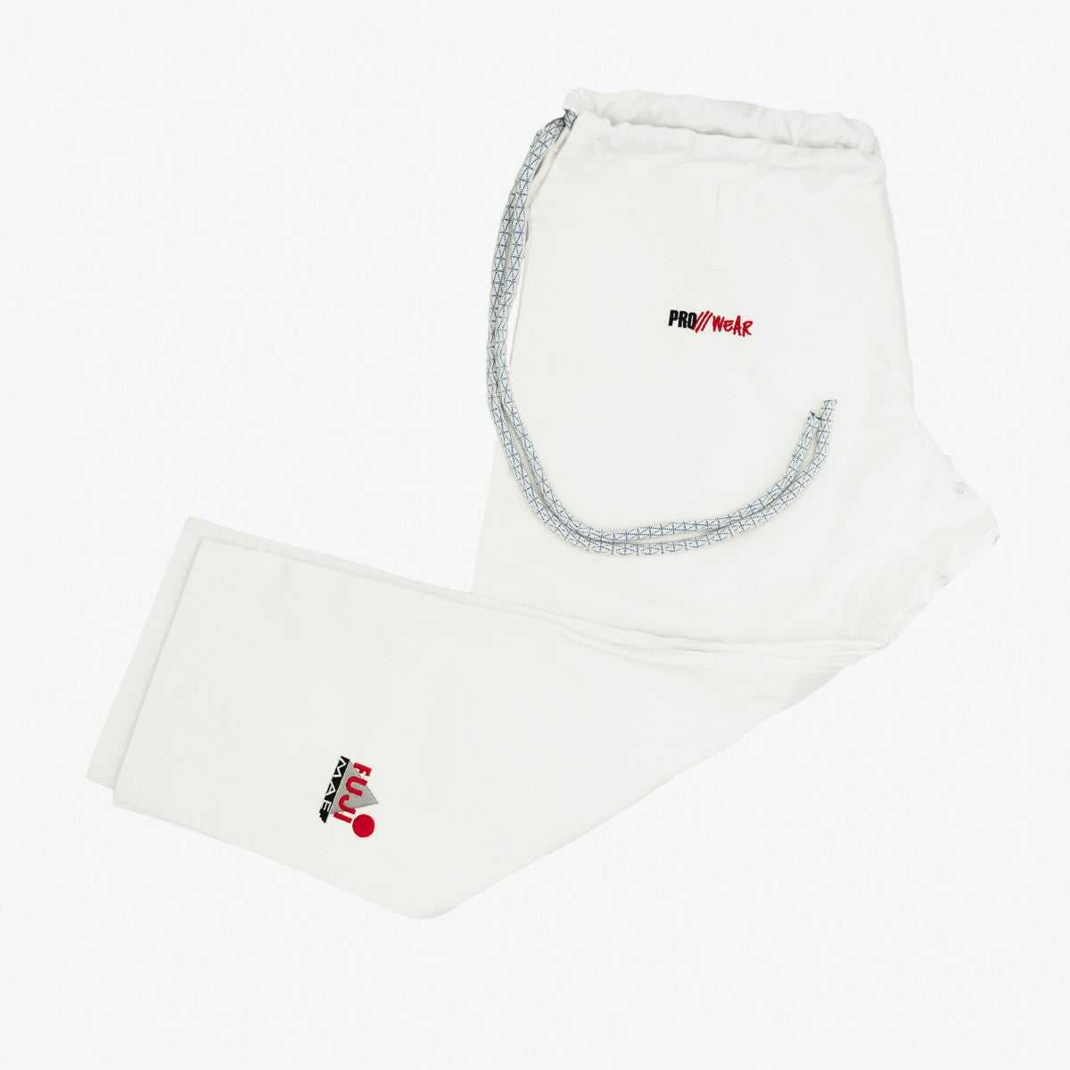 Pantalon de judo FUJIMAE ProWear 2 blanc en coton polyester 275 g/m2