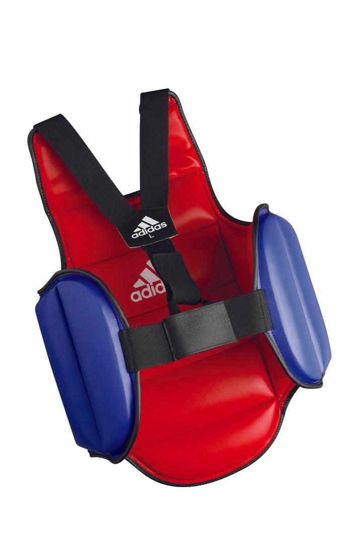 Reversible Adidas plastron for boxing and karate in red and blue with high-protection EVA foam and ergonomic design