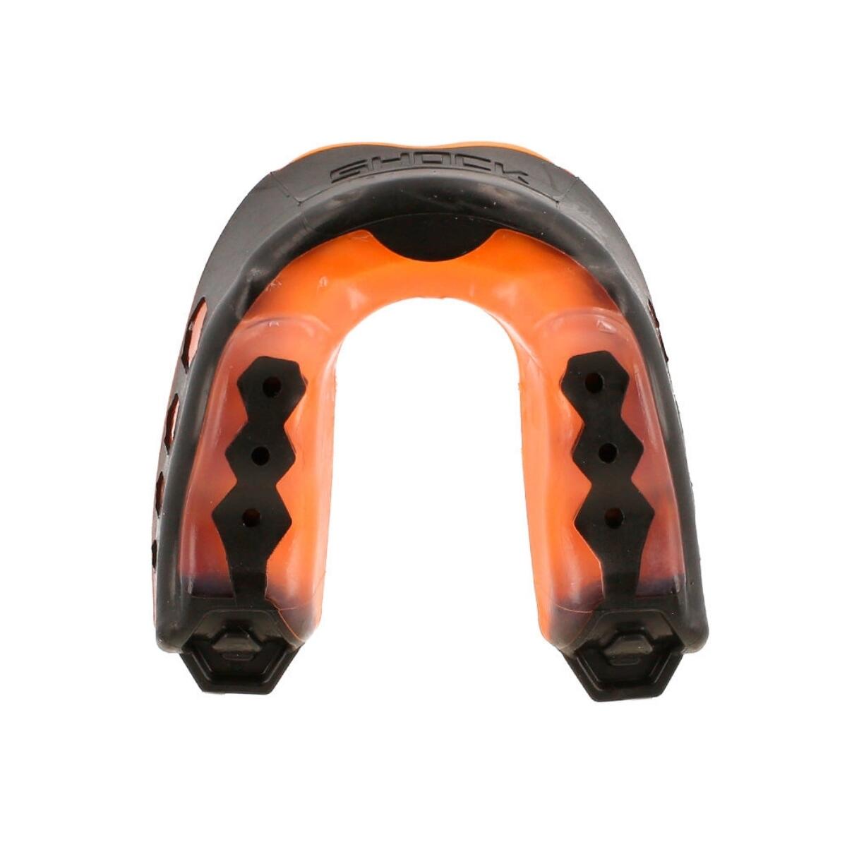 Protège-dents Shock Doctor Gel Max Noir et Orange vu de dessus