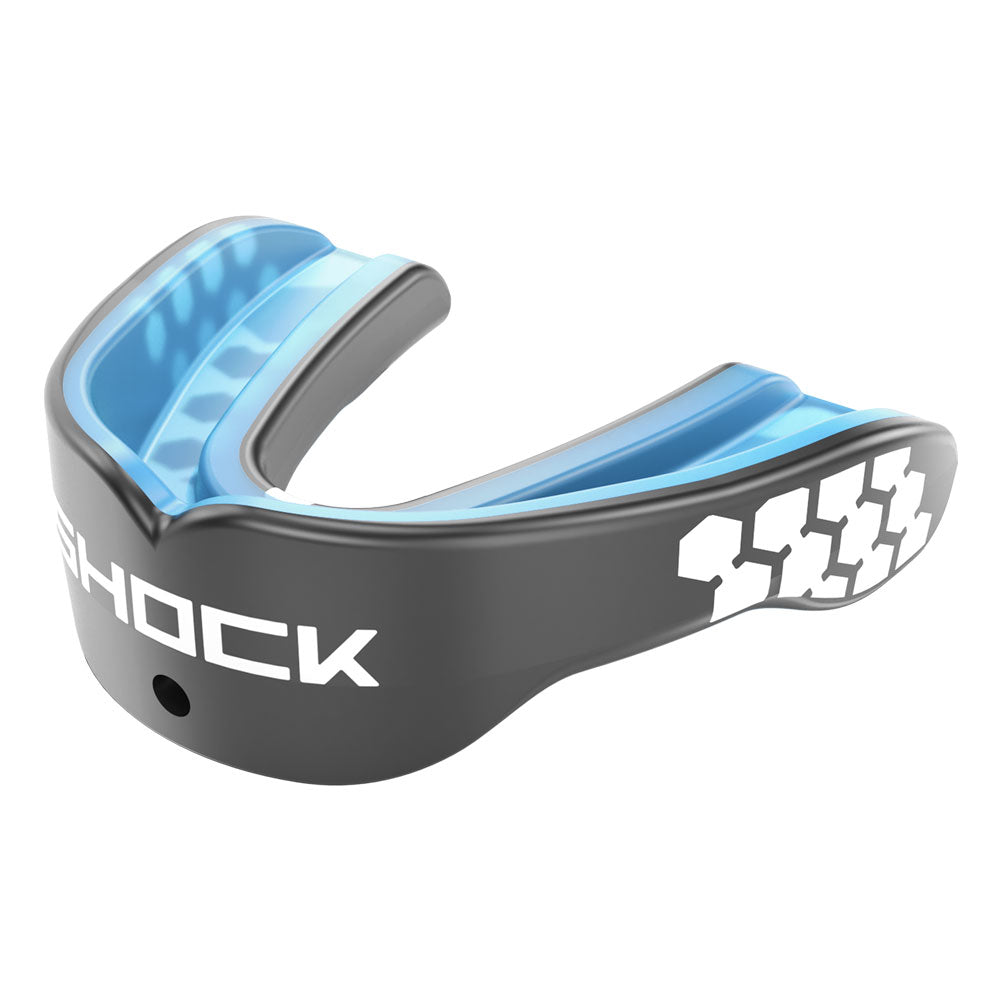 Protège-dents Shock Doctor Gel Max Power carbon noir, vue de profil