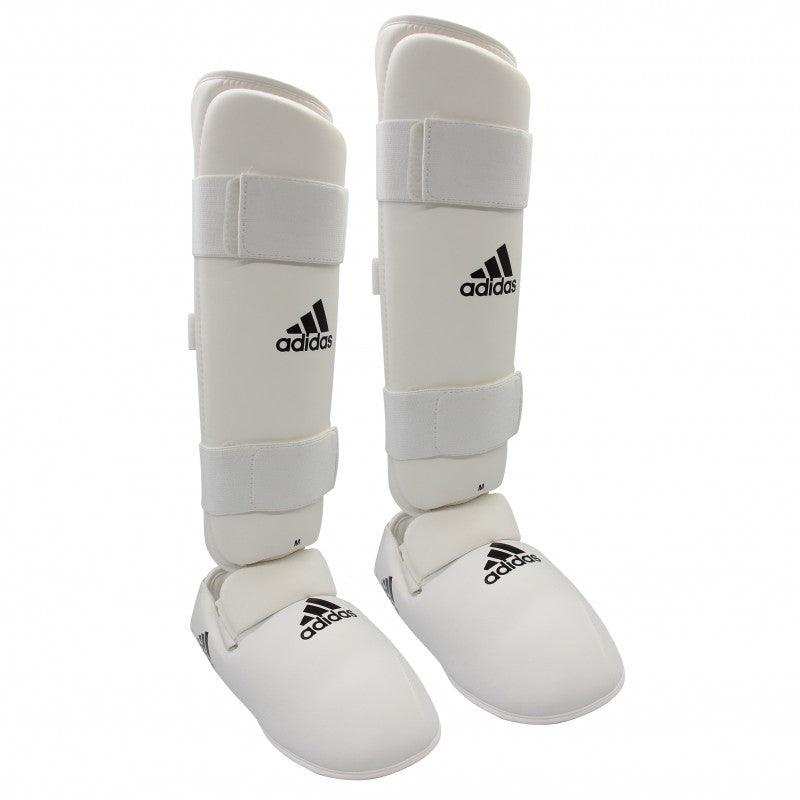 Protège tibia et pied amovible adidas - Blanc 66136 - Boutique des Arts Martiaux et Sports de Combat