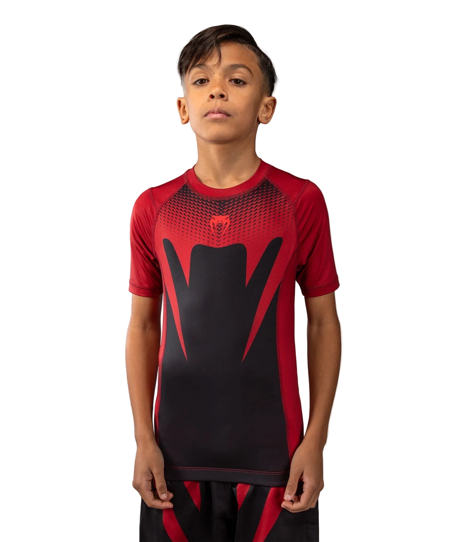 Rashguard Manches Courtes Venum Attack Kids Noir/Rouge