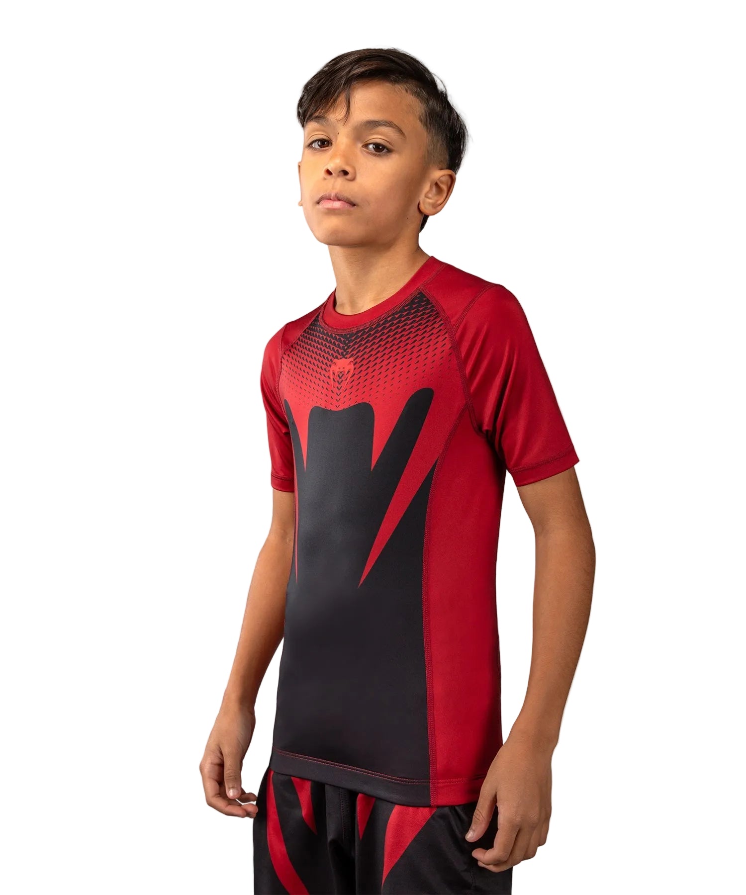 Rashguard Manches Courtes Venum Attack Kids Noir/Rouge vue de détail
