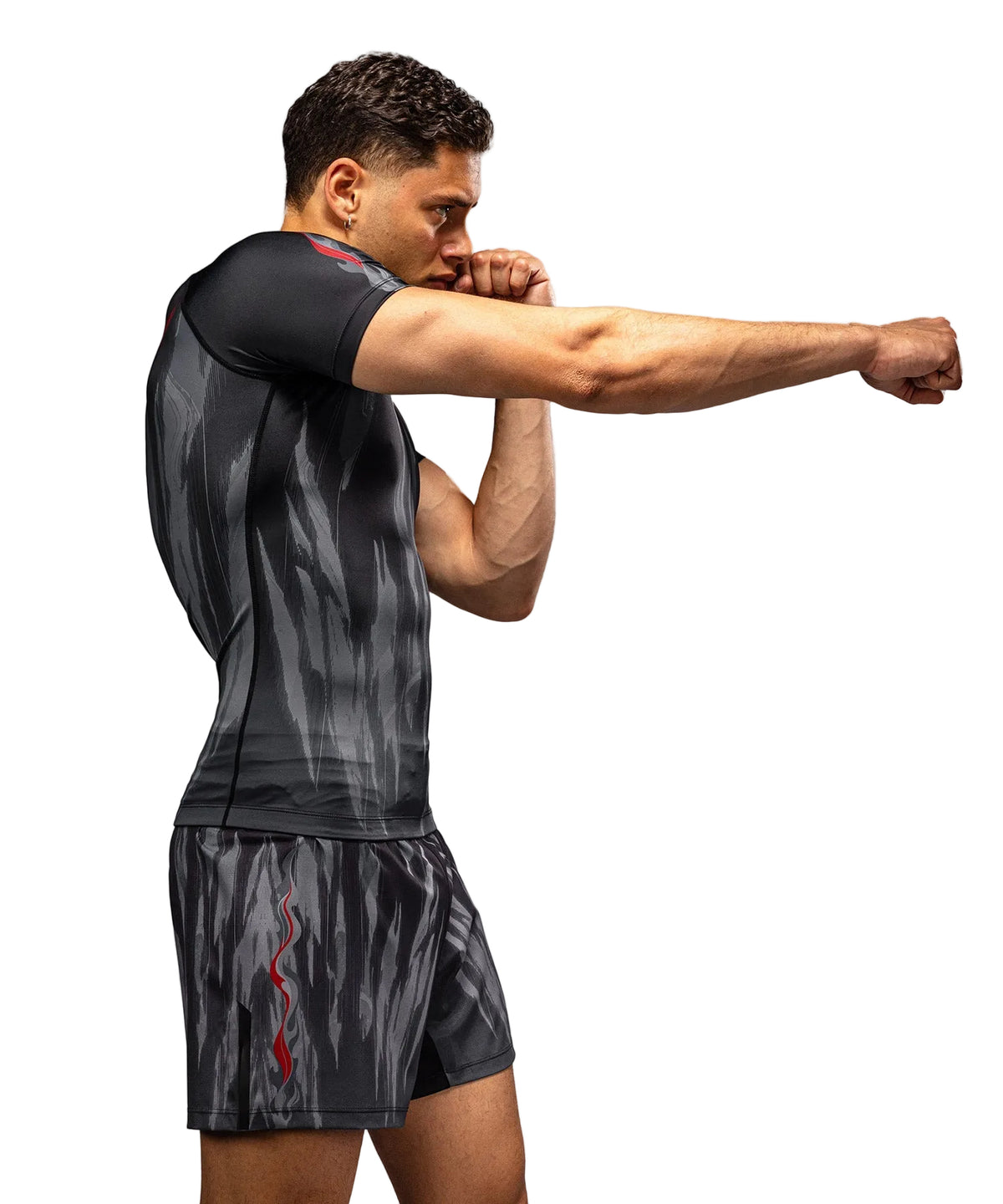 Rashguard Manches Courtes Venum Demon Noir/Gris vue de détail