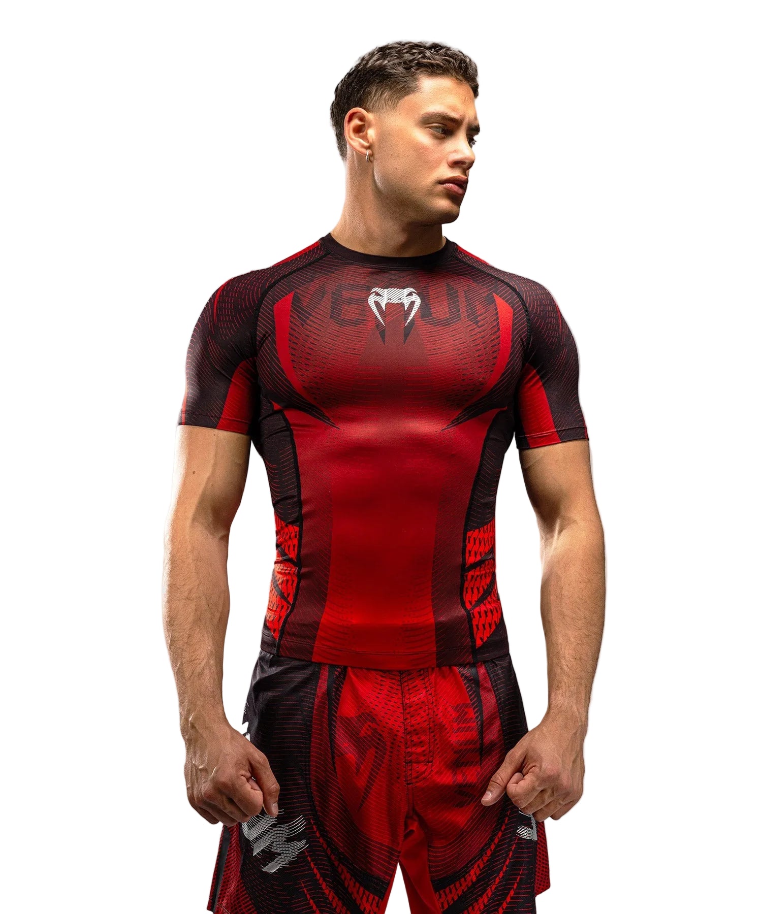 Rashguard Manches Courtes Venum Galactic 3.0 Rouge/Argent