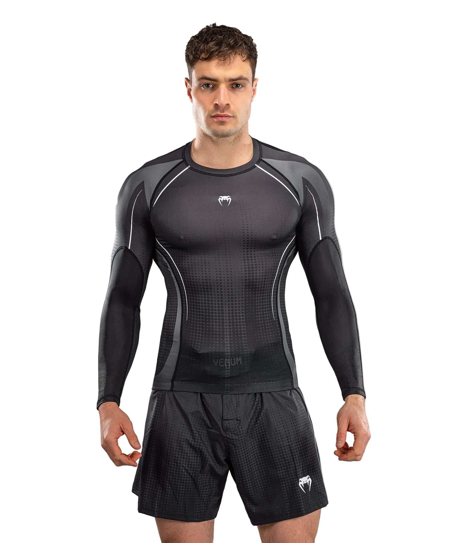Rashguard manches longues Venum Stealth noir et blanc pour JJB et MMA