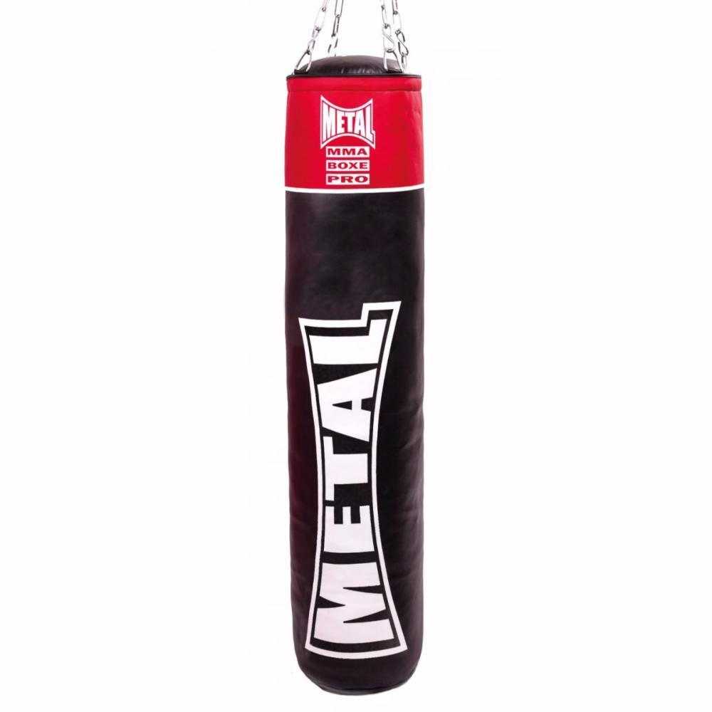 Sac de frappe Metal Boxe Club Line vide, noir et rouge