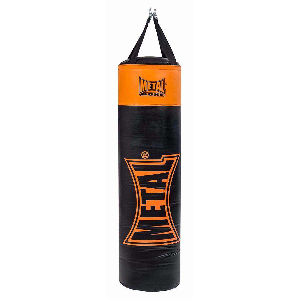 Sac de frappe Metal Boxe Indiana livré plein, noir et orange
