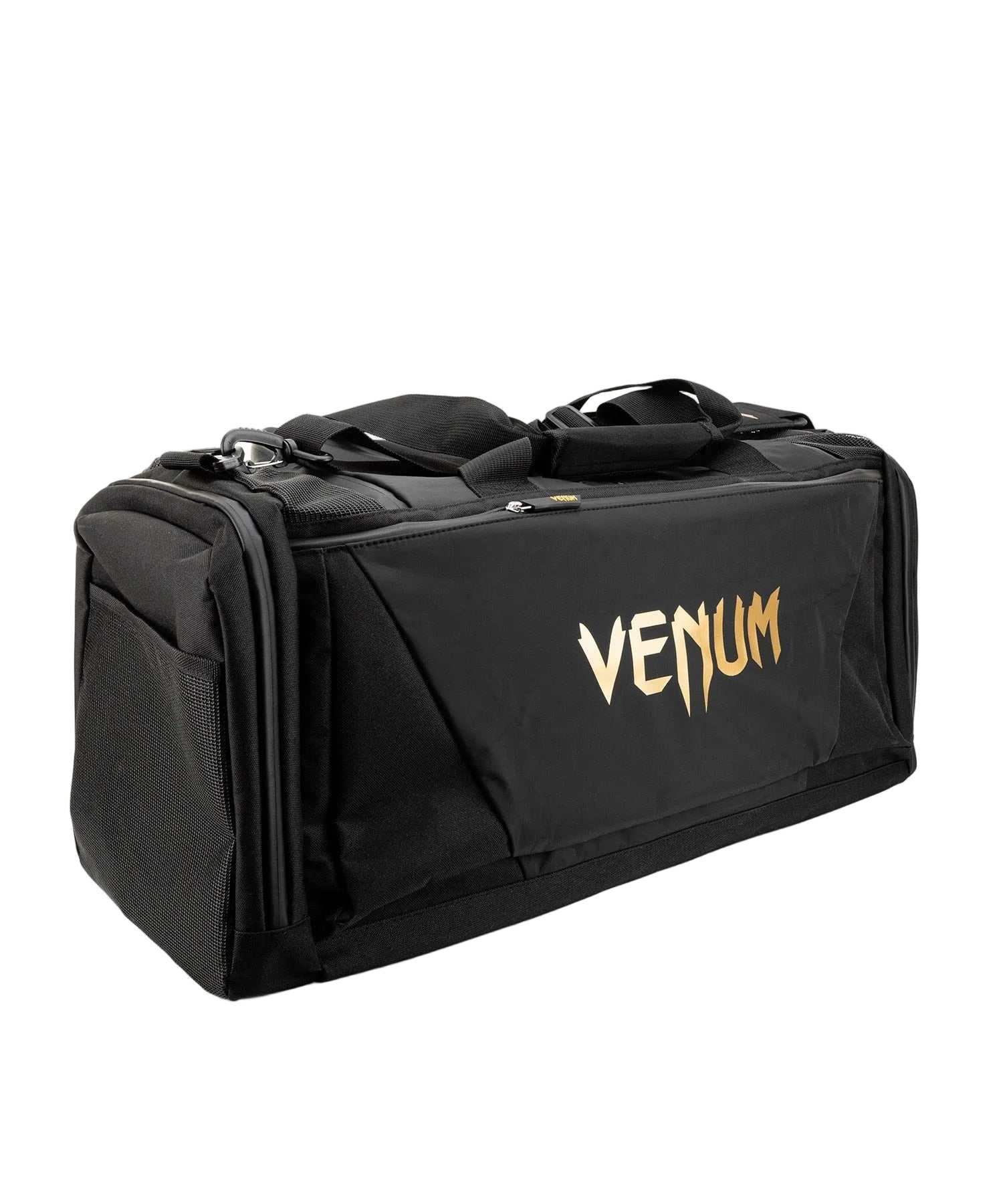 Sac de sport Venum Trainer Lite Evo noir et or spacieux avec compartiments ventilés et bretelle rembourrée