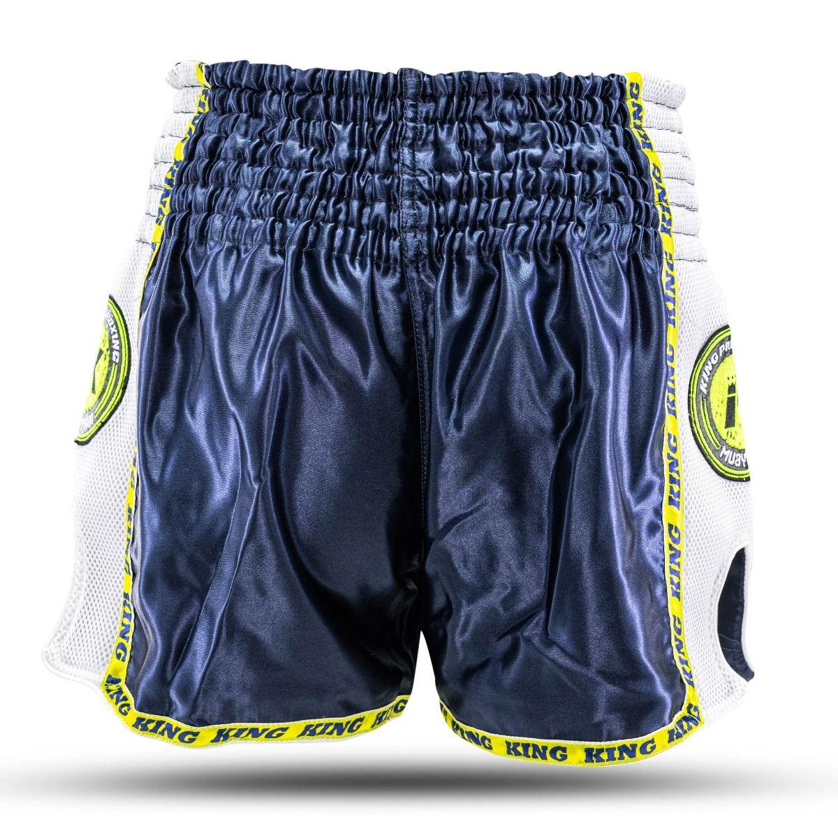 Short de Muay Thaï & Kick Boxing - King Pro Boxing Bleu/Jaune Fluo