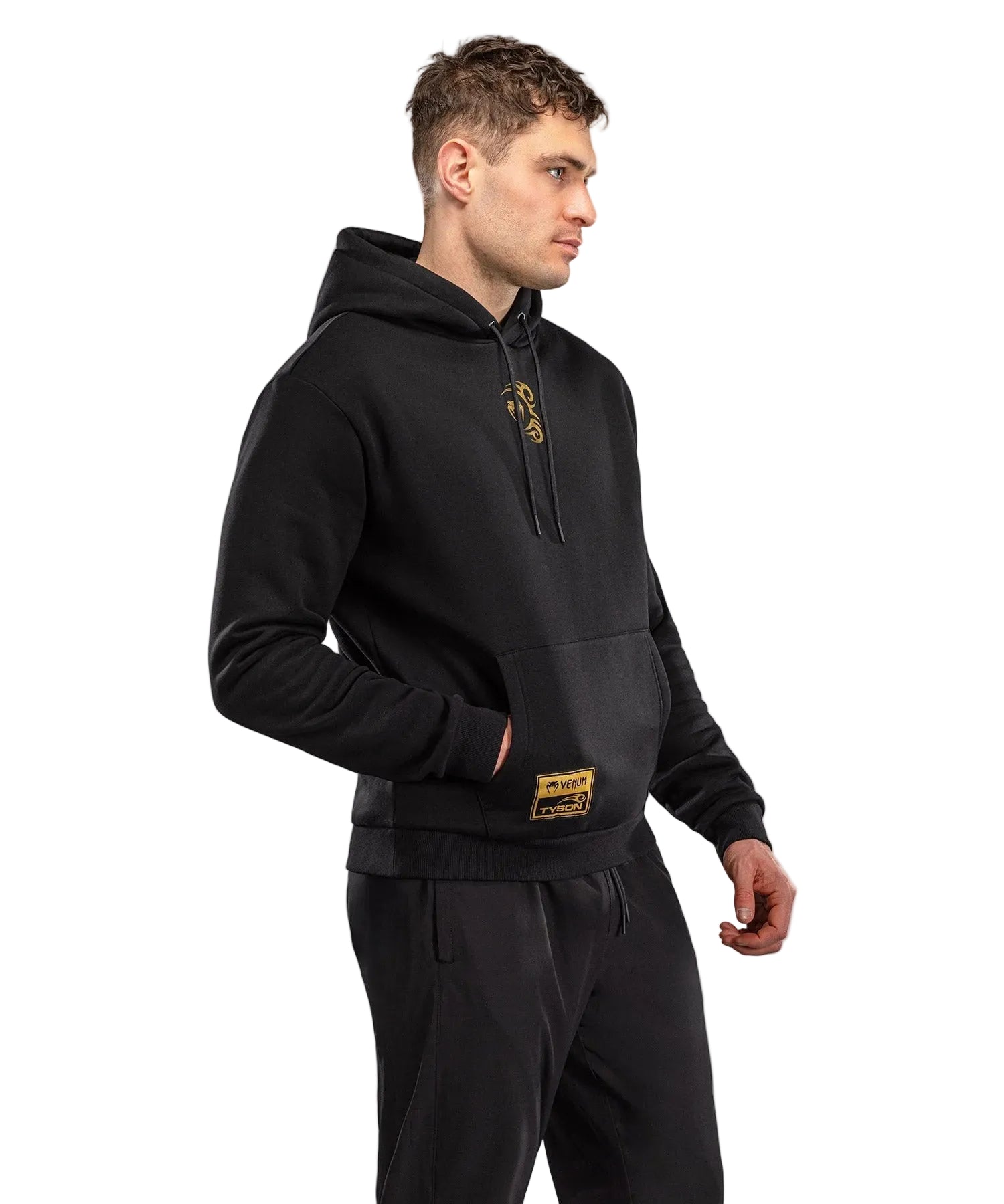 Sweat à capuche Venum x Mike Tyson Tiger Noir/Or, capuche à cordon