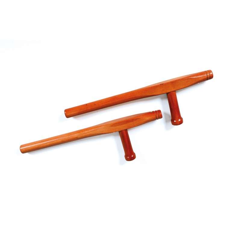 Tonfa en bois rouge rond Noris, la paire