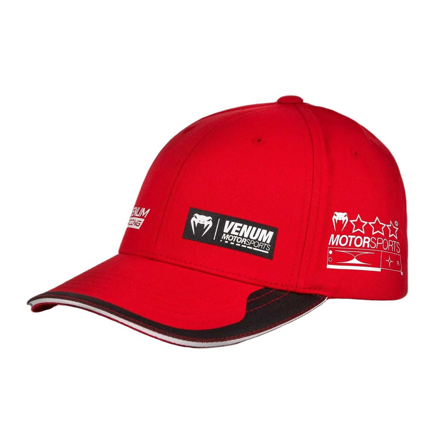 Casquette Venum Motorsport rouge vif snapback en sergé de coton avec logo brodé noir et blanc