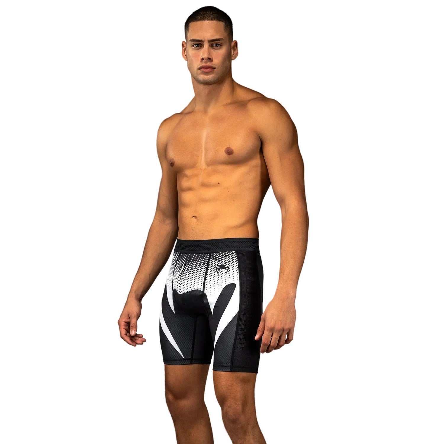 Short de compression jjb Venum No Gi noir et blanc pour jiu-jitsu brésilien et MMA