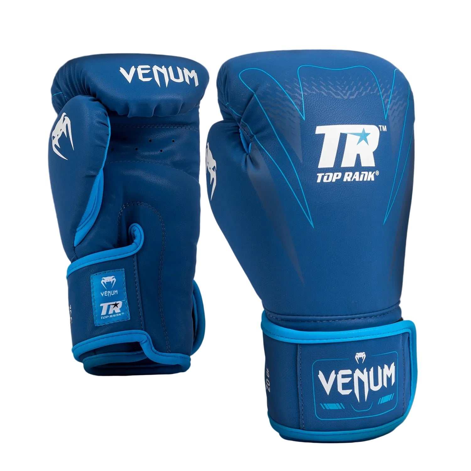 Gants de boxe Venum x Top Rank Original Impact bleu marine avec protection triple densité et ventilation en mesh