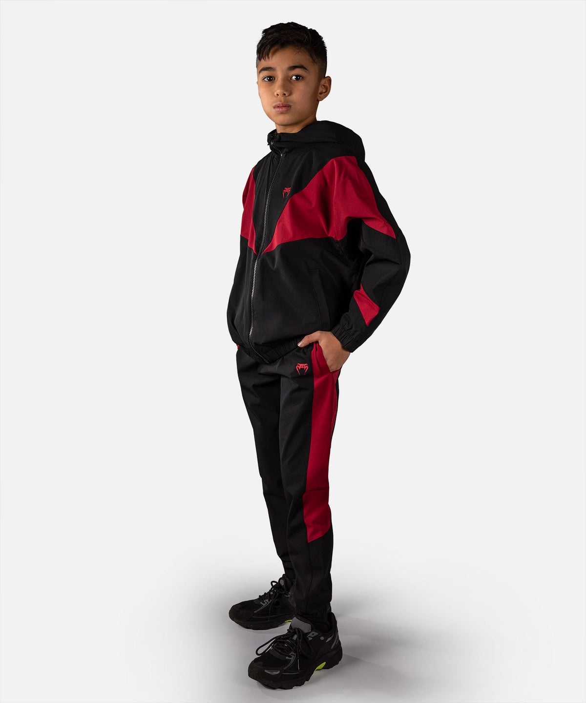 Veste de Survêtement Venum Vectra Kids Noir/Rouge vue de détail