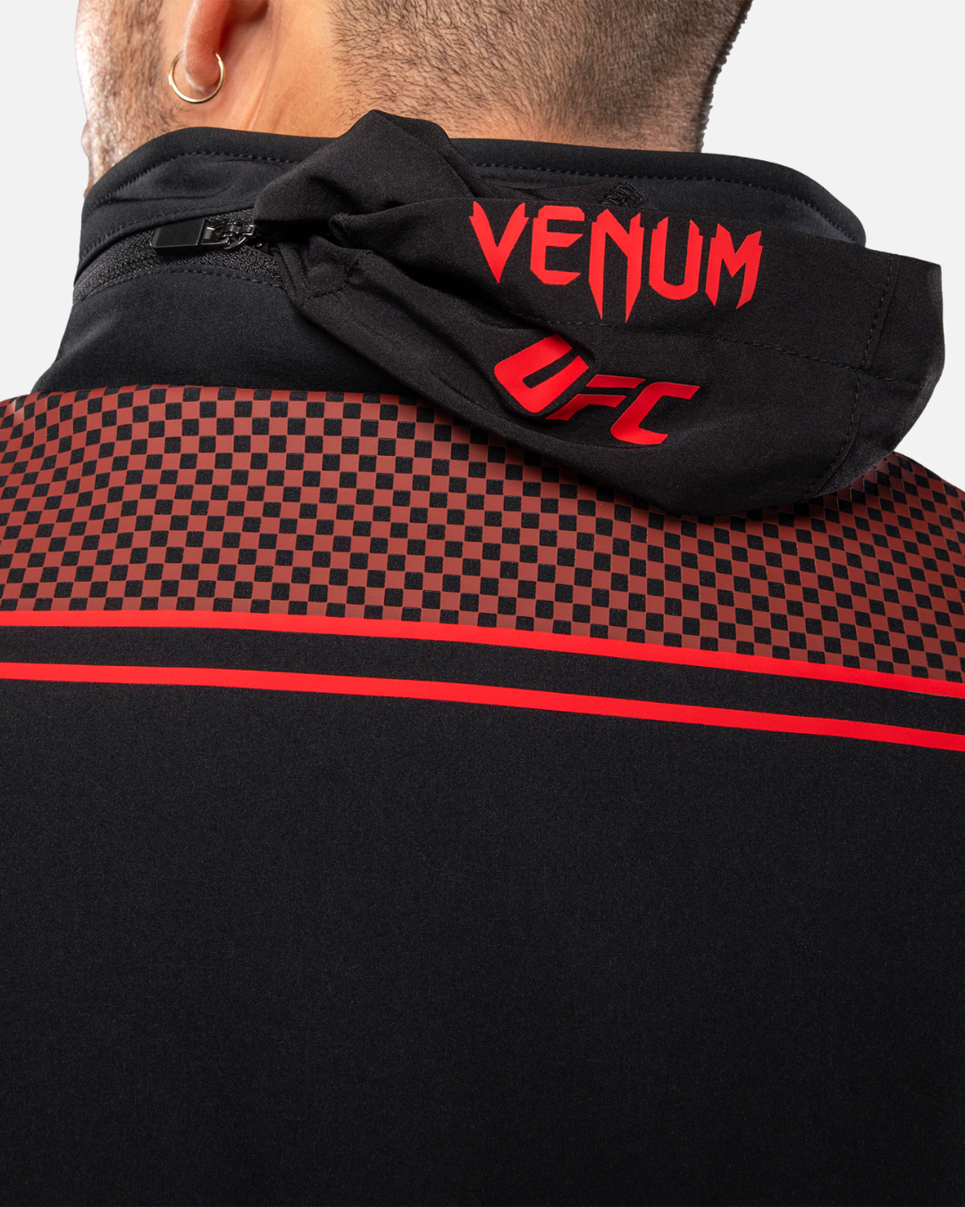 Veste UFC Venum Fight Week Noir Rouge détail 2