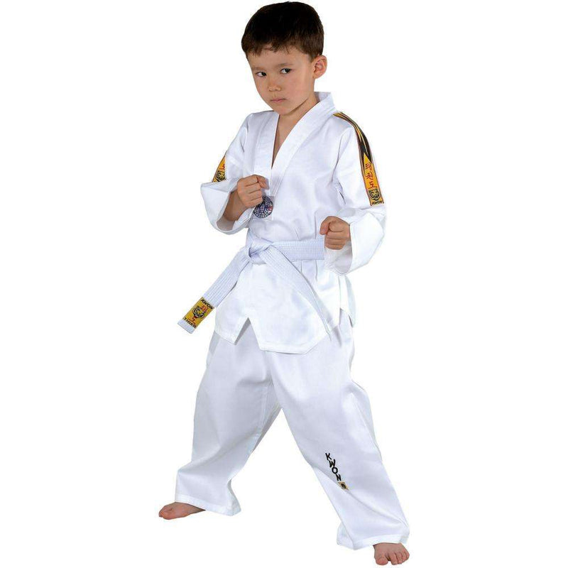 Dobok Taekwondo Kwon Tiger Col Blanc avec Ceinture incluse