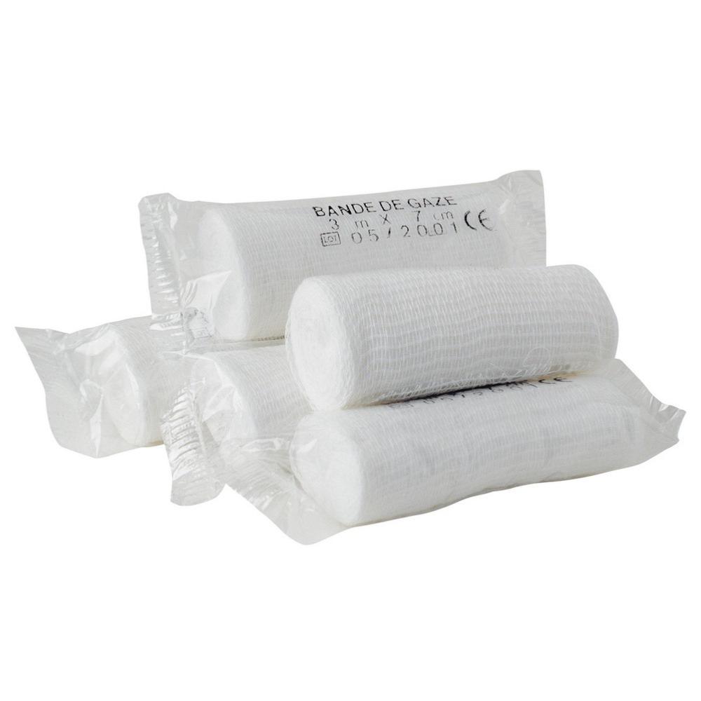 Pack of 10 white flexible gauze bandages ideal for professional boxing and combat sports