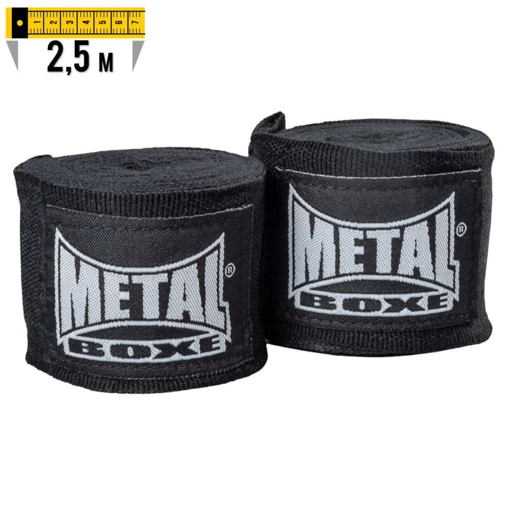 Black Metal Boxe branded 250 cm cotton elastic hand wraps for boxing and martial arts wrist support and injury prevention