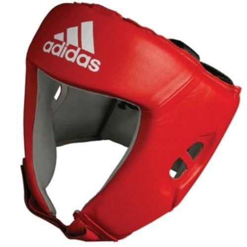 Red Adidas Casque de Boxe Amateur by Adidas with AIBA approval for amateur boxing protection and comfort
