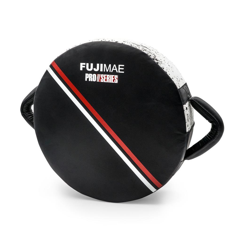 Black round punch shield FUJIMAE ProSeries 2.0 with dual side handles for combat training