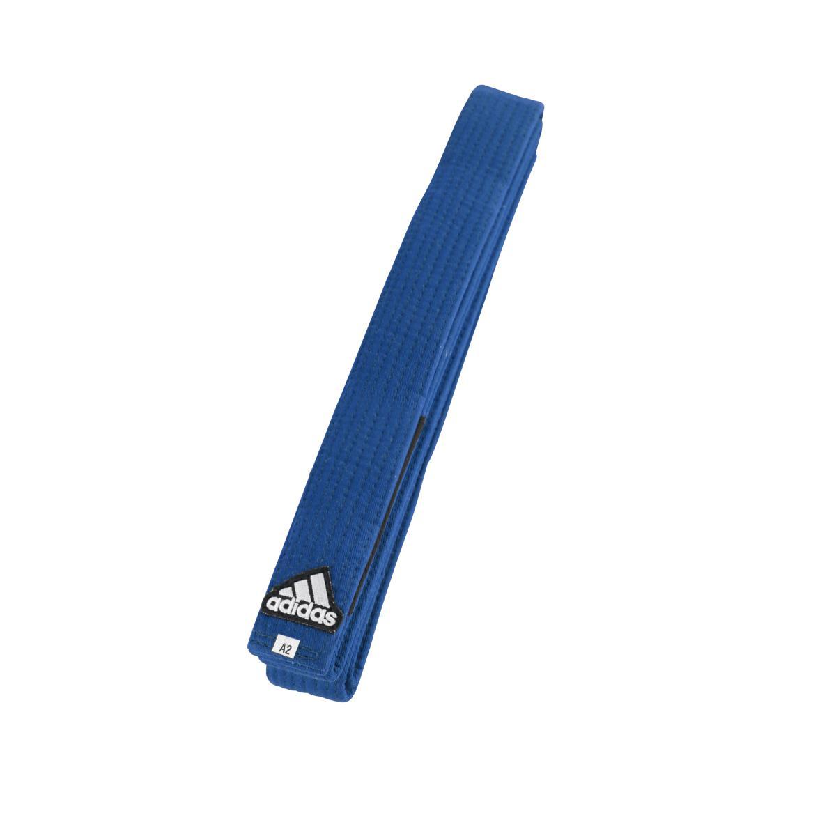 Blue Adidas Ceinture Jiu Jistu Brésilien belt with logo, official BJJ martial arts belt