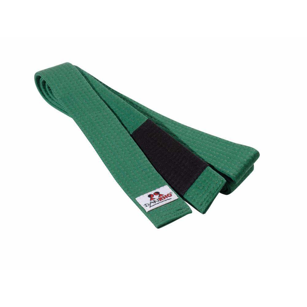 Green Ceinture de JJB Junior Danrho Brazilian Jiu Jitsu belt for children with reinforced stitching and durable cotton material