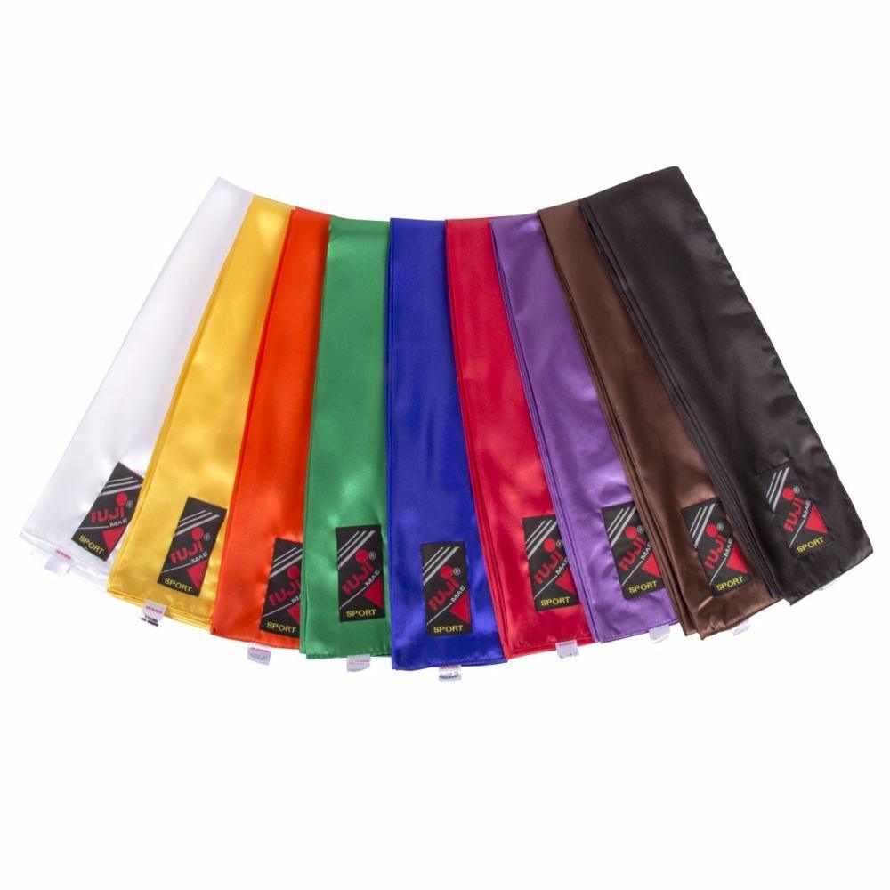 Set of colorful Ceinture satin FUJIMAE belts for Kung Fu and Viet Vo Dao martial arts practice