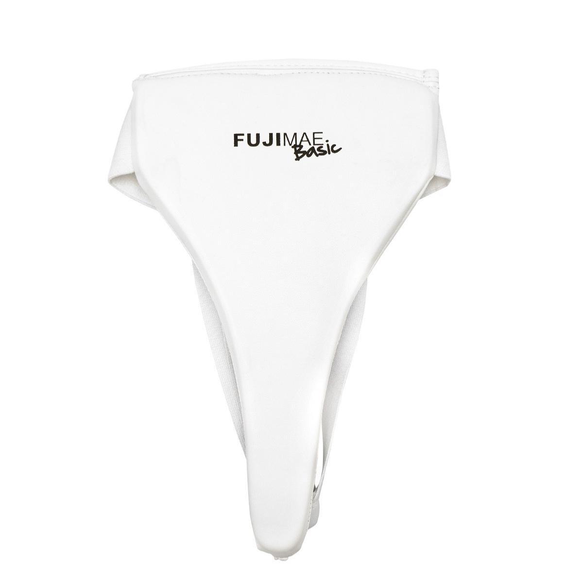 White FUJIMAE Basic female groin protector for martial arts and combat sports