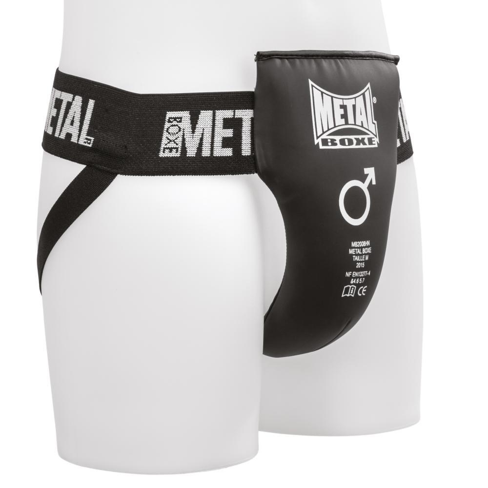 Black Coquille Homme Semi-Pro protective cup with elastic waistband for boxing and self-defense by Metal Boxe