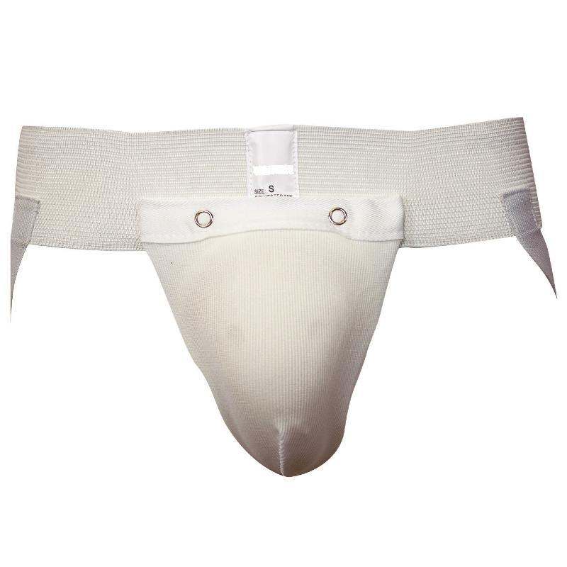 White Coquille avec Porte-Coquille Enfant Noris martial arts protective cup with adjustable waistband for kids size S