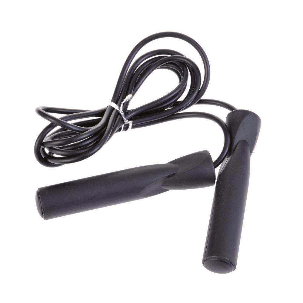 Corde à sauter vinyl noire avec roulements à billes pour entraînement en boxe et sports de combat