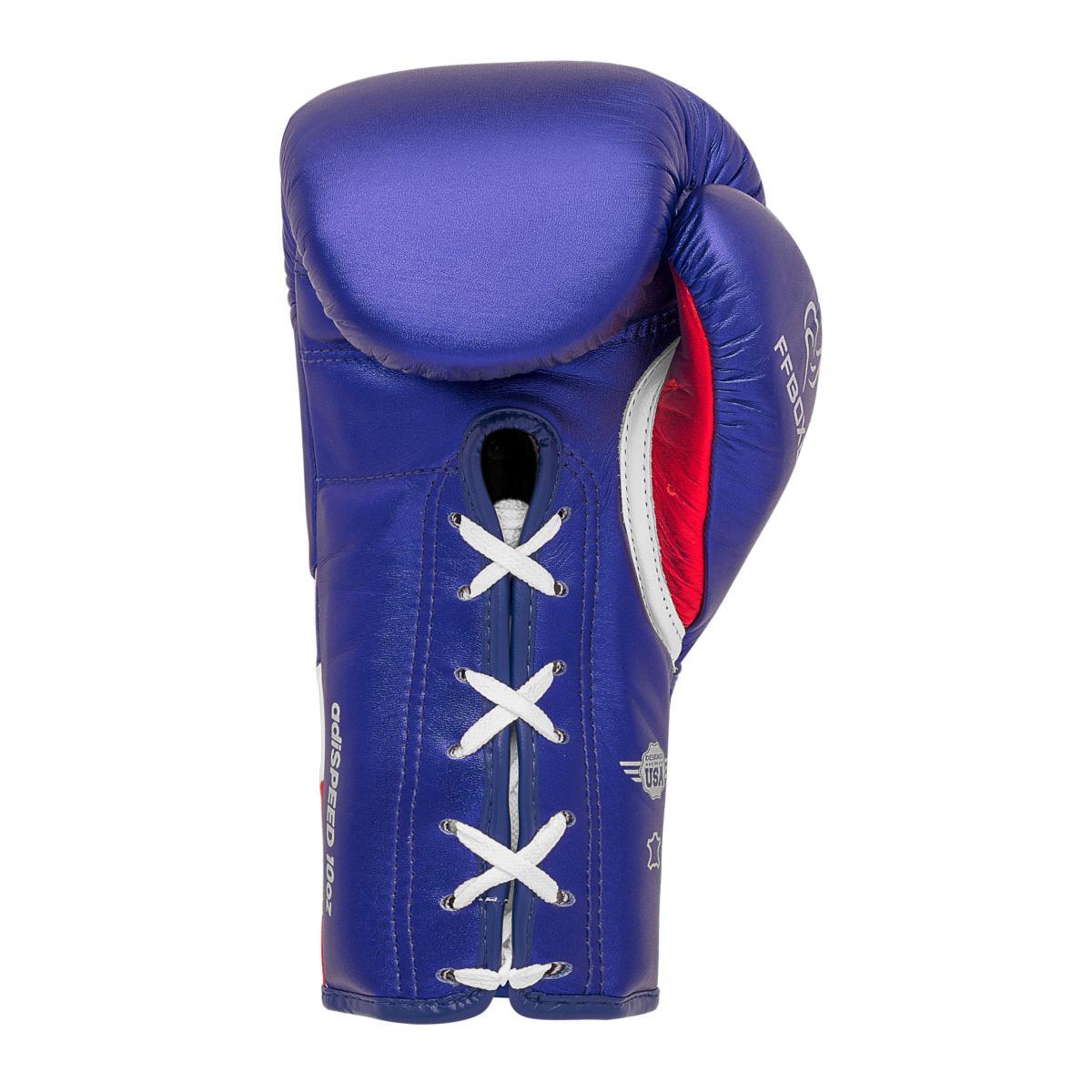 Gants de Boxe à lacets entrainement et compétition FFBoxe Adidas Speed 500