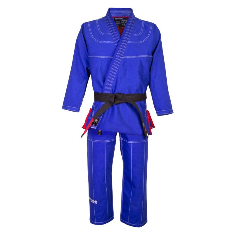 Blue Jiu Jitsu Brésilien Gi Shaka by FUJIMAE with cotton pearl weave jacket and reinforced ripstop pants