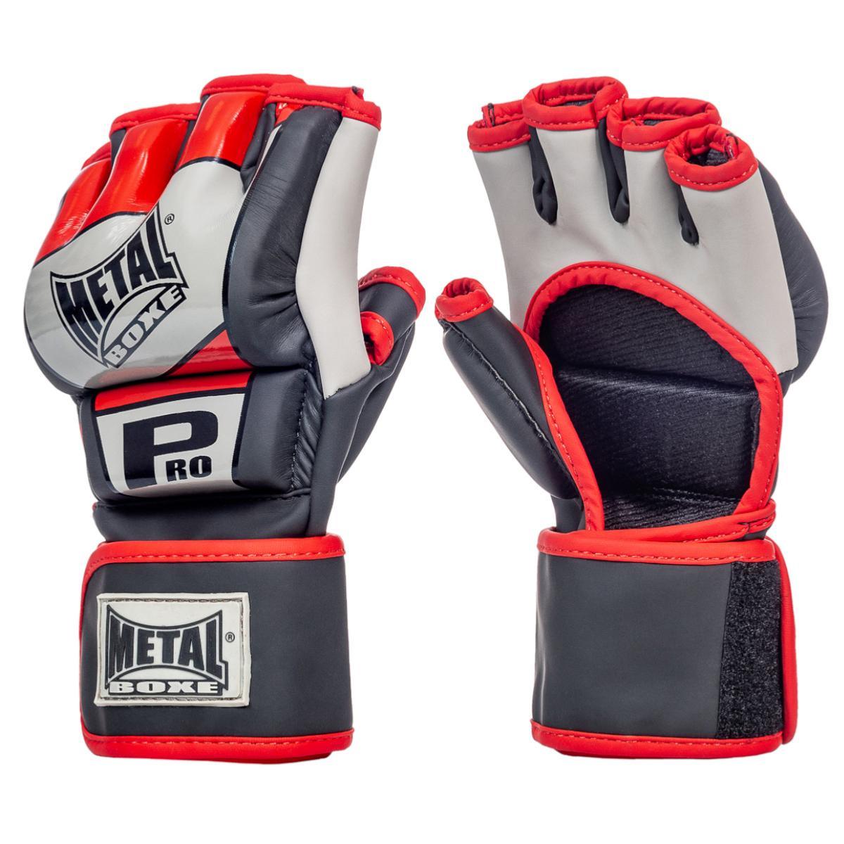 Gants de MMA Pro Metal Boxe - Noir/Gris/Rouge - MB534NPRO
